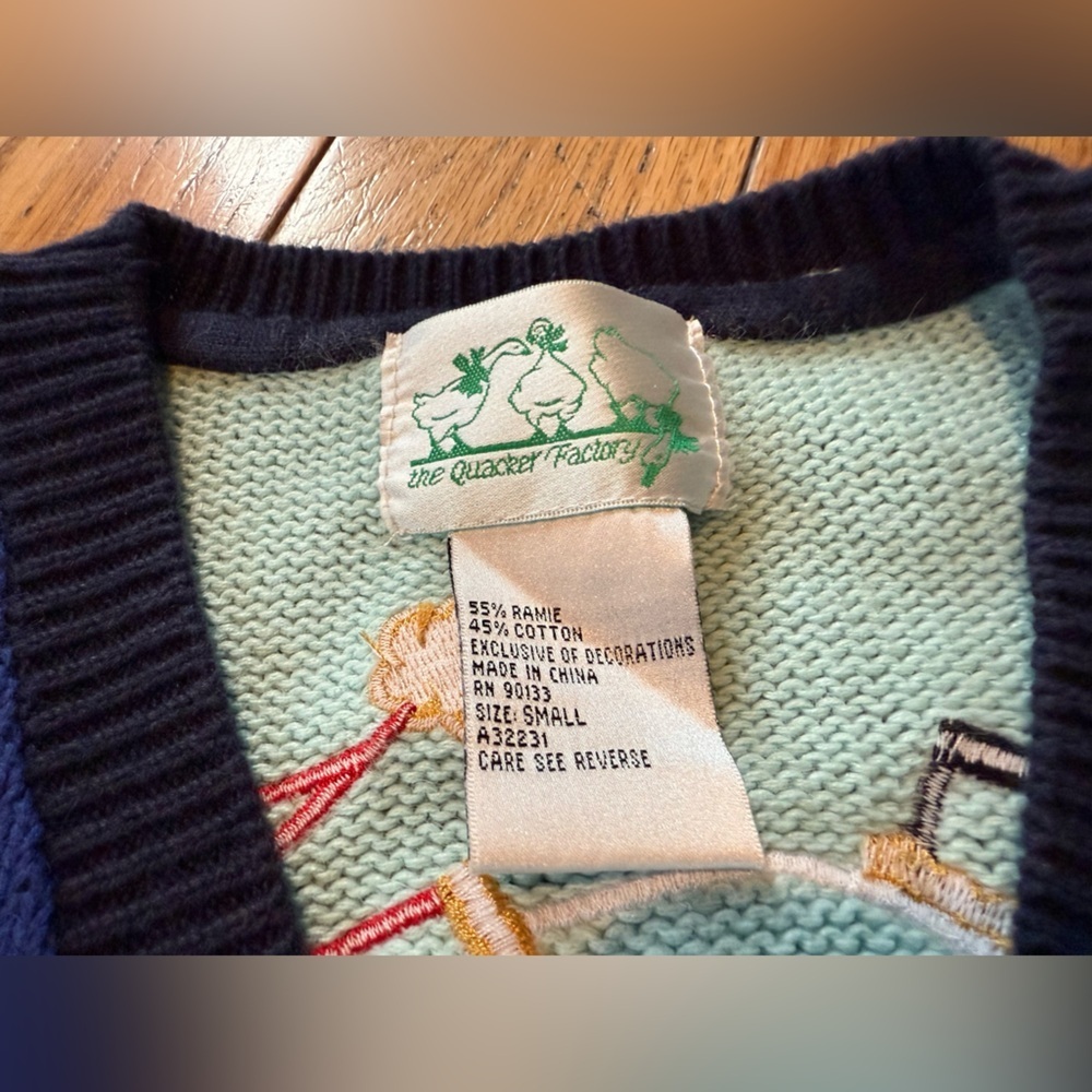 Vintage Quacker Factory Holiday/Winter Sweater/Cardigan Snowman Women’s Size S - Picture 5 of 13